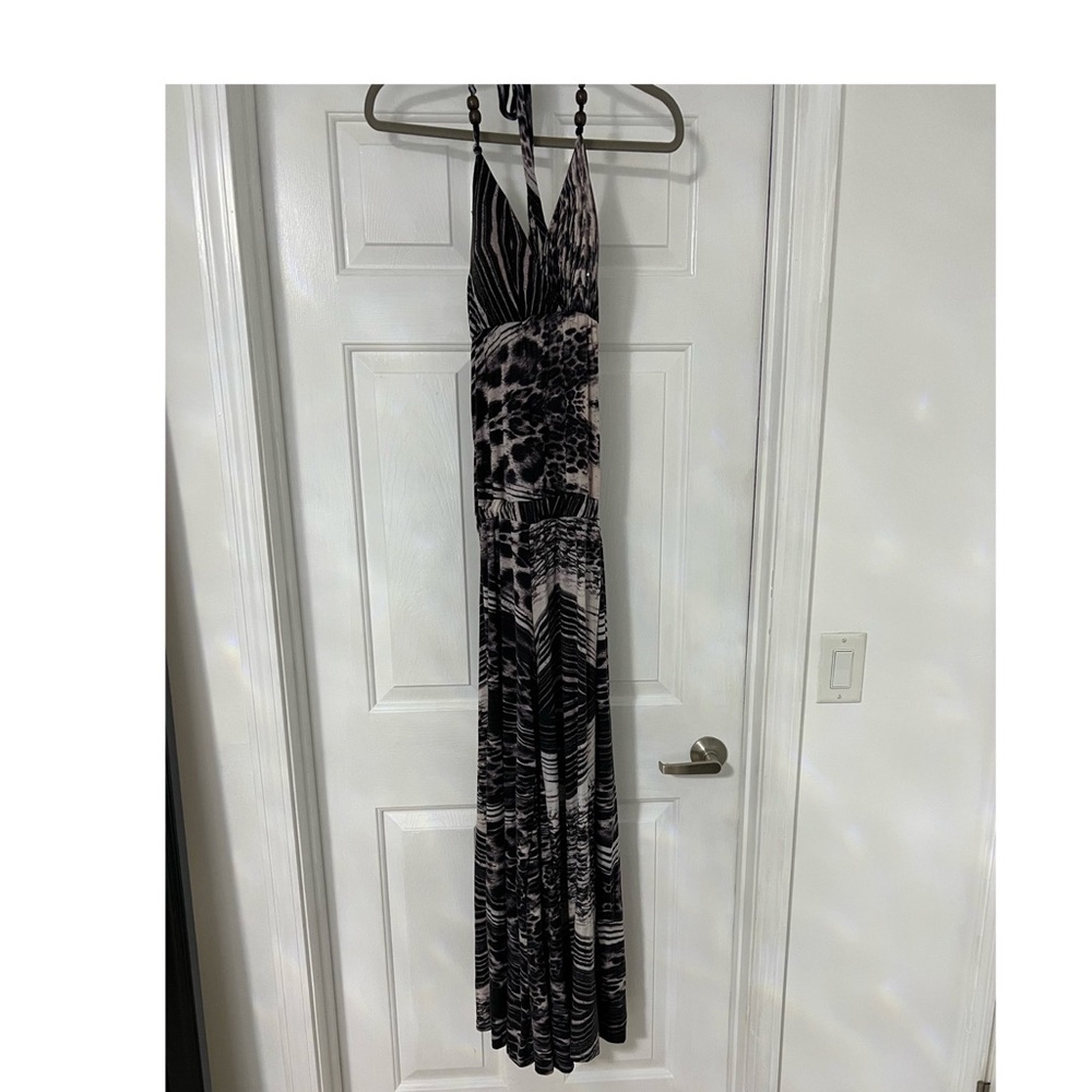 **Brand New** Women’s size small black/off white/ purple wide leg jumpsuit